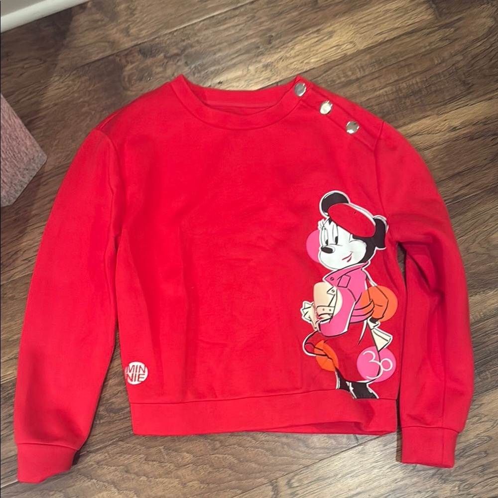 Red Minnie Mouse Paris sweatshirt size
XL purchased Disney world Orlando